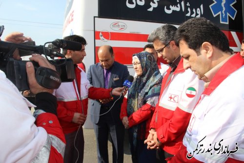 مانور ایمنی جاده های شهرستان ترکمن و کردکوی با حضور مدیر عامل هلال احمر استان 