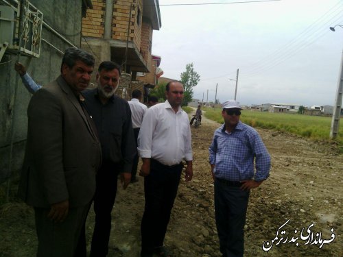 بازدید بخشدار سیجوال و رئیس بنیاد مسکن شهرستان ترکمن از اجرای طرح هادی روستای سیجوال