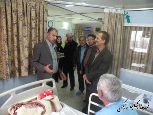 عیادت سرپرست فرمانداری ترکمن از  بیماران بیمارستان امام خمینی (ره) شهرستان