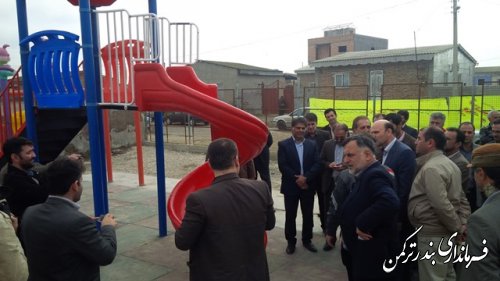 افتتاح پارک کودک روستای قره قاشلی در شهرستان ترکمن