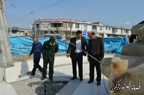 بازدید فرماندار از روند پیشرفت فیزیکی ساخت میدان سپاه بندر ترکمن