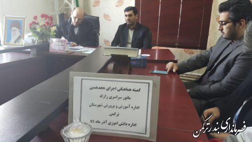 برگزاری جلسه کمیته هماهنگی مانورسراسری زلزله شهرستان ترکمن