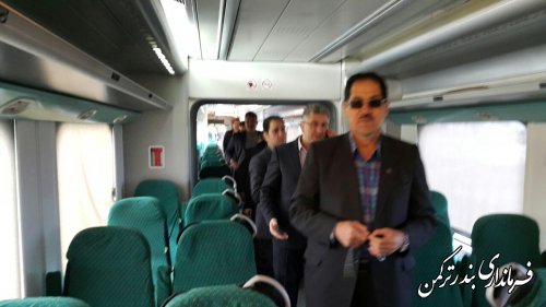 بازدید فرماندار و اعضای ستاد اقتصاد مقاومتی شهرستان ترکمن از قطار گردشگری اسکله
