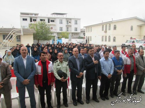 مراسم پدافند غیرعامل در شهرستان ترکمن برگزار شد