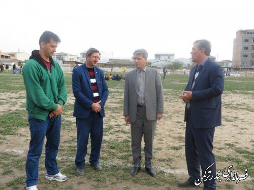 بازدید سرپرست فرمانداری ترکمن از بر گزاری مسابقات فوتبال لیگ برتر نوجوانان شهرستان