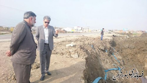 بازدید سرپرست فرمانداری از پروژه جابجایی خط لوله آب بندر ترکمن