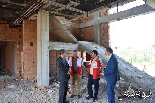 بازدید فرماندار از هلال احمر و ساختمان مرکز پیشگیری از سرطان شهرستان ترکمن