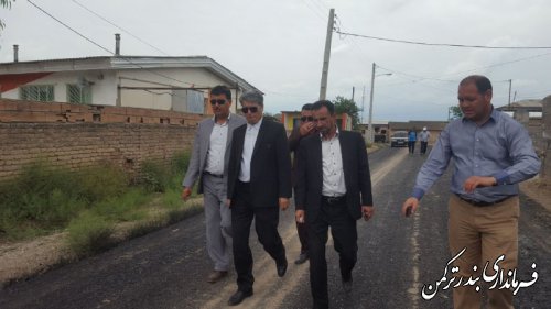 بازدید فرماندار از روند اجرای طرح هادی در روستاهای شهرستان ترکمن