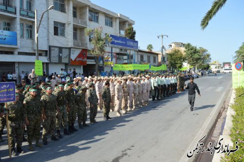 گزارش تصویری از مراسم رژه نیروهای مسلح شهرستان ترکمن