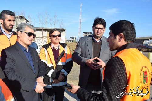 حضور فرماندار ترکمن در مانور استانی طرح راهداری زمستانه 