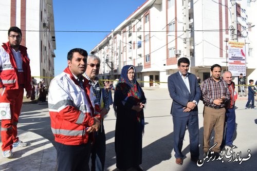 مانور زلزله در شرایط واقعی، خروج ایمن و پناهگیری در شهرستان ترکمن برگزار شد