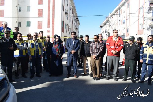 مانور زلزله در شرایط واقعی، خروج ایمن و پناهگیری در شهرستان ترکمن برگزار شد