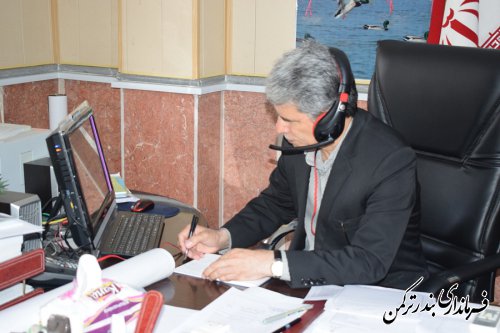 حضور فرماندار ترکمن در جلسه ویدئو کنفرانس انتخابات استان