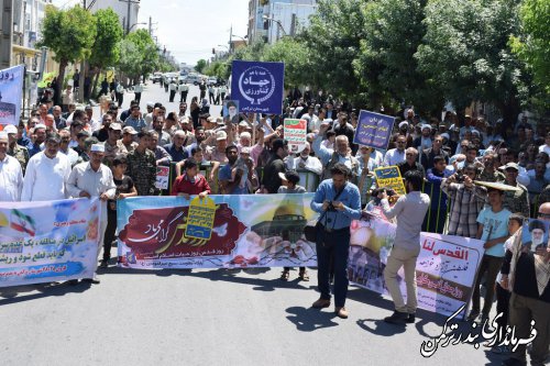 راهپیمایی باشکوه روز قدس در شهرستان ترکمن برگزارشد