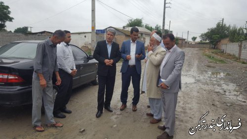 بازدید فرماندار ترکمن از روند اجرای طرح هادی در روستاهای شهرستان