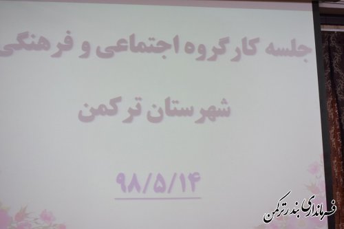 جلسه کارگروه تخصصی اجتماعی شهرستان ترکمن برگزار شد
