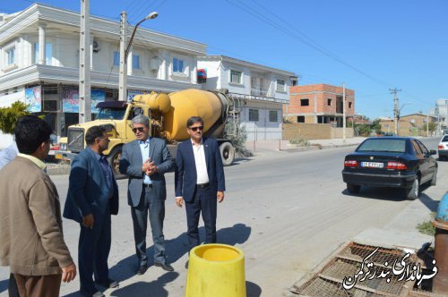 بازدید فرماندار ترکمن از تمهیدات اجرایی در شهر بندرترکمن و مسیر اسکله