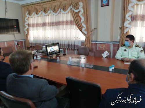 حضور فرماندار شهرستان بندرترکمن در نخستین جلسه ویدئوکنفرانس شورای اداری استان