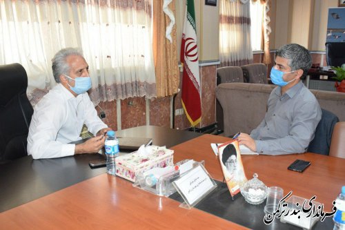 دیدار رئیس امور آب منطقه ای غرب استان با سرپرست فرمانداری ترکمن