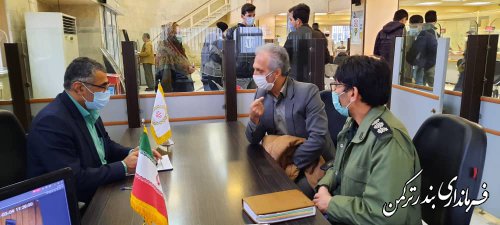 بازدید سرزده فرماندار ترکمن از بانک های سطح  شهرستان