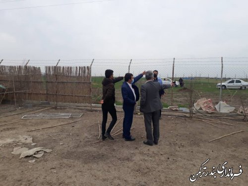 بازدید فرماندار ترکمن از روند آماده سازی محل برگزاری جشنواره اقتصاد و فرهنگ در اورکت حاجی
