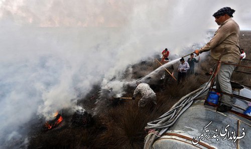 مهار آتش سوزی در جزیره آشوراده