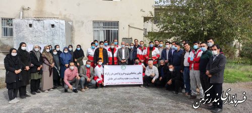 مانور پناهگیری و خروج ایمن در زلزله در شهرستان ترکمن برگزار شد