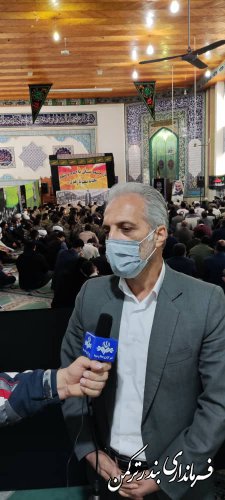  برگزاری مراسم گرامیداشت حماسه۹ دی در مسجد جامع شهر بندر ترکمن
