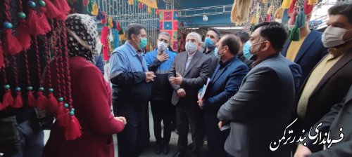 بازدید استاندار گلستان از بازارچه و نمایشگاه صنایع دستی اسکله بندرترکمن