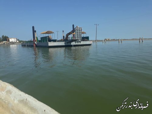 بازدید از روند فعالیت محل لایروبی کانال آشوراده شهرستان ترکمن