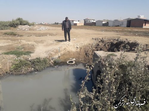 بازدید فرماندار از کانال هدایت آبهای سطحی سطح شهر انتهای مسکن مهر بندر ترکمن